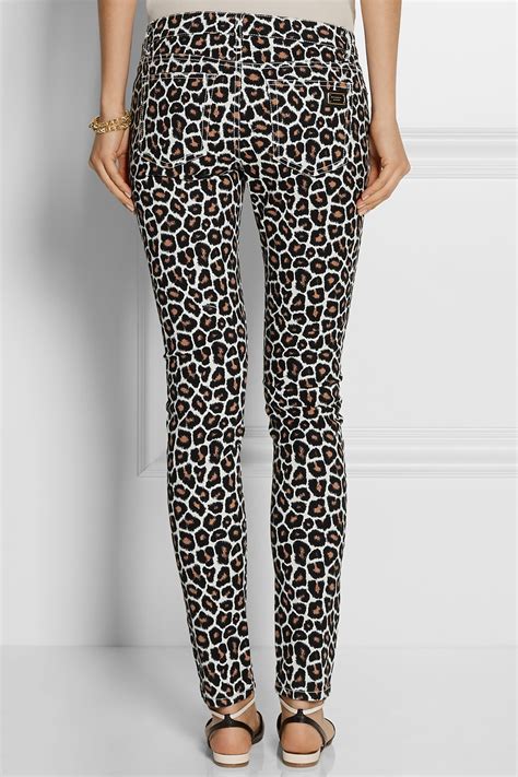 michael kors leopard jeans|Michael Kors jean skirt.